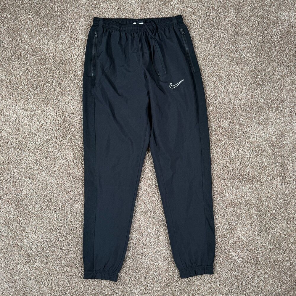 Nike Track Pants Womens S Black Dri-FIT Mesh Elastic Waist Zip DR1730-010